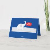 feestelijke kerst - witte olifant wekt gevoelens feestdagen kaart (Achterkant)