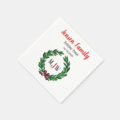 Feestelijke Kerst Xmas Hulst Krans Monogram Servetten (Hoek)