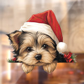 Feestelijke kerst Yorkshire Terrier Raamsticker (Vel 2)
