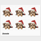 Feestelijke kerst Yorkshire Terrier Vierkante Sticker (Vel)