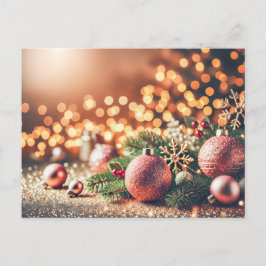 Feestelijke kerstachtergrond met Ornamenten Briefkaart