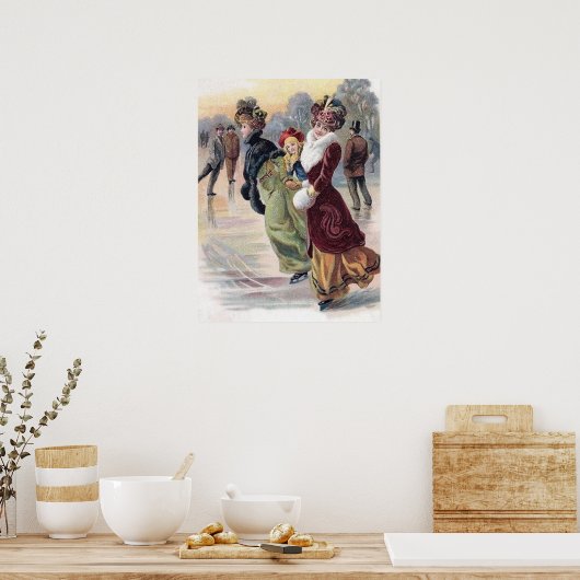 feestelijke kerstagedames poster (Keuken)