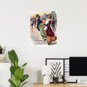 feestelijke kerstagedames poster (Thuiskantoor)