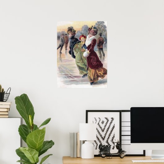 feestelijke kerstagedames poster (Thuiskantoor)