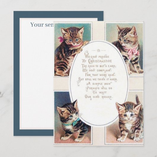 feestelijke kerstagekatten geven je gevoel notitiekaartje (Voorkant / Achterkant)