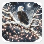 feestelijke kerstarend vierkante sticker (Voorkant)