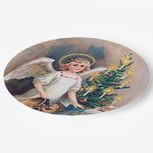 feestelijke kerstavond Angel Holiday Papieren Bordje (Gekanteld)