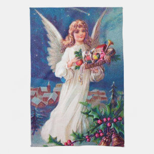feestelijke kerstavond Angel Holiday Theedoek
