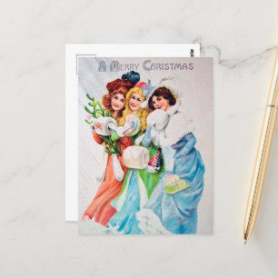 feestelijke kerstavond dames Holiday Briefkaart