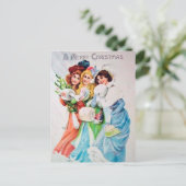 feestelijke kerstavond dames Holiday Briefkaart (Staand voorkant)