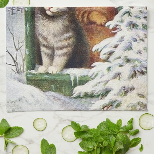 feestelijke kerstavond theedoek (Gevouwen)