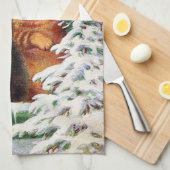 feestelijke kerstavond theedoek (Quarter Fold)