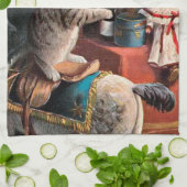 feestelijke kerstavond theedoek (Gevouwen)