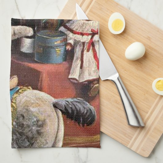 feestelijke kerstavond theedoek (Quarter Fold)