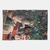 feestelijke kerstavond theedoek (Horizontaal)