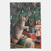 feestelijke kerstavond theedoek (Verticaal)