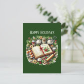 Feestelijke kerstbakkerij liefhebbers feestdagenkaart (Staand voorkant)