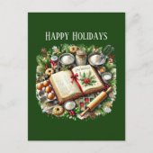 Feestelijke kerstbakkerij liefhebbers feestdagenkaart (Voorkant)