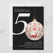 Feestelijke Kerstbal 50e Verjaardagsfeest Kaart (Voorkant)