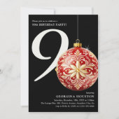 Feestelijke Kerstbal 90e Verjaardagsfeest Kaart (Voorkant)