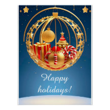 Feestelijke kerstbal display met cadeaus