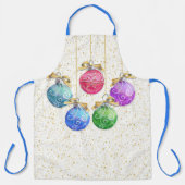 Feestelijke kerstballen & Confetti Schort (Voorkant)