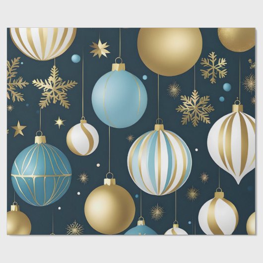 Feestelijke kerstballen inpakpapier (Vlak)