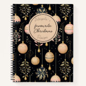 Feestelijke kerstballen Patroon Recept Notitieboek (Voorkant)
