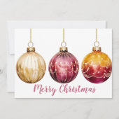 Feestelijke kerstballen Wenskaart Feestdagenkaart (Voorkant)