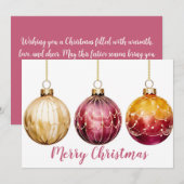 Feestelijke kerstballen Wenskaart Feestdagenkaart (Voorkant / Achterkant)