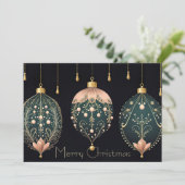 Feestelijke kerstballen Wenskaart Feestdagenkaart (Staand voorkant)