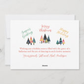 Feestelijke Kerstballerina's Flat Holiday Kaart (Achterkant)