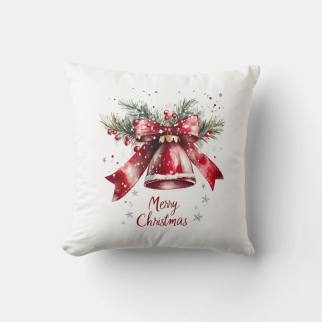Feestelijke kerstbel Sierkussen (Voorkant)