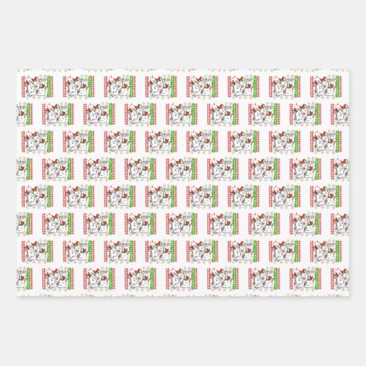 feestelijke kerstberen uit het land inpakpapier vel (Voorkant)