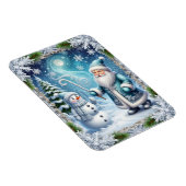 Feestelijke kerstbesneeuwde scene magneet (Rechterzijde)