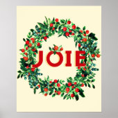 Feestelijke Kerstbessen Krans Joy Frans Poster (Voorkant)
