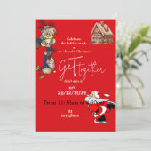 Feestelijke kerstbijeenkomst  kaart (Staand voorkant)