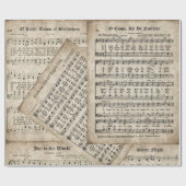 Feestelijke Kerstbladmuziek Compilatie Cadeaupapier (Vlak)