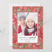 Feestelijke Kerstbloem Vrolijk Getrouwd Pas getrou Feestdagenkaart (Voorkant)