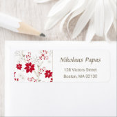 Feestelijke kerstbloemen | Rode beige adres Etiket (Insitu)