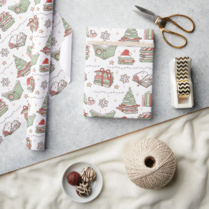 Feestelijke Kerstboeken Lezen Cadeaupapier