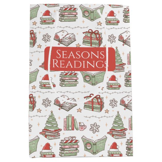 Feestelijke Kerstboeken Lezen Medium Cadeauzakje (Voorkant)