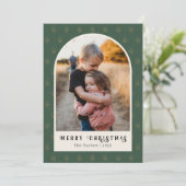 Feestelijke kerstbomen Arch Foto Feestdagenkaart (Staand voorkant)