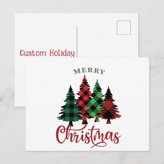 Feestelijke kerstbomen Collage kerst Kaart (Voorkant / Achterkant)