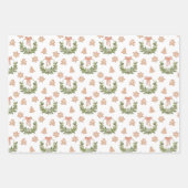 feestelijke kerstbomen en ontbijtkoek inpakpapier vel (Voorkant)