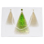 feestelijke kerstbomen groot cadeauzakje (Voorkant)