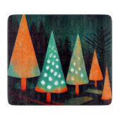 Feestelijke kerstbomen in het bos snijplank (Voorkant)