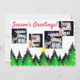 Feestelijke kerstbomen met lichtjes aankondiging