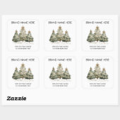 Feestelijke Kerstbomen | Moderne Kaarslabels Vierkante Sticker (Vel)