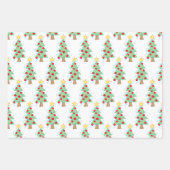 feestelijke kerstbomen op wit inpakpapier vel (Voorkant 2)